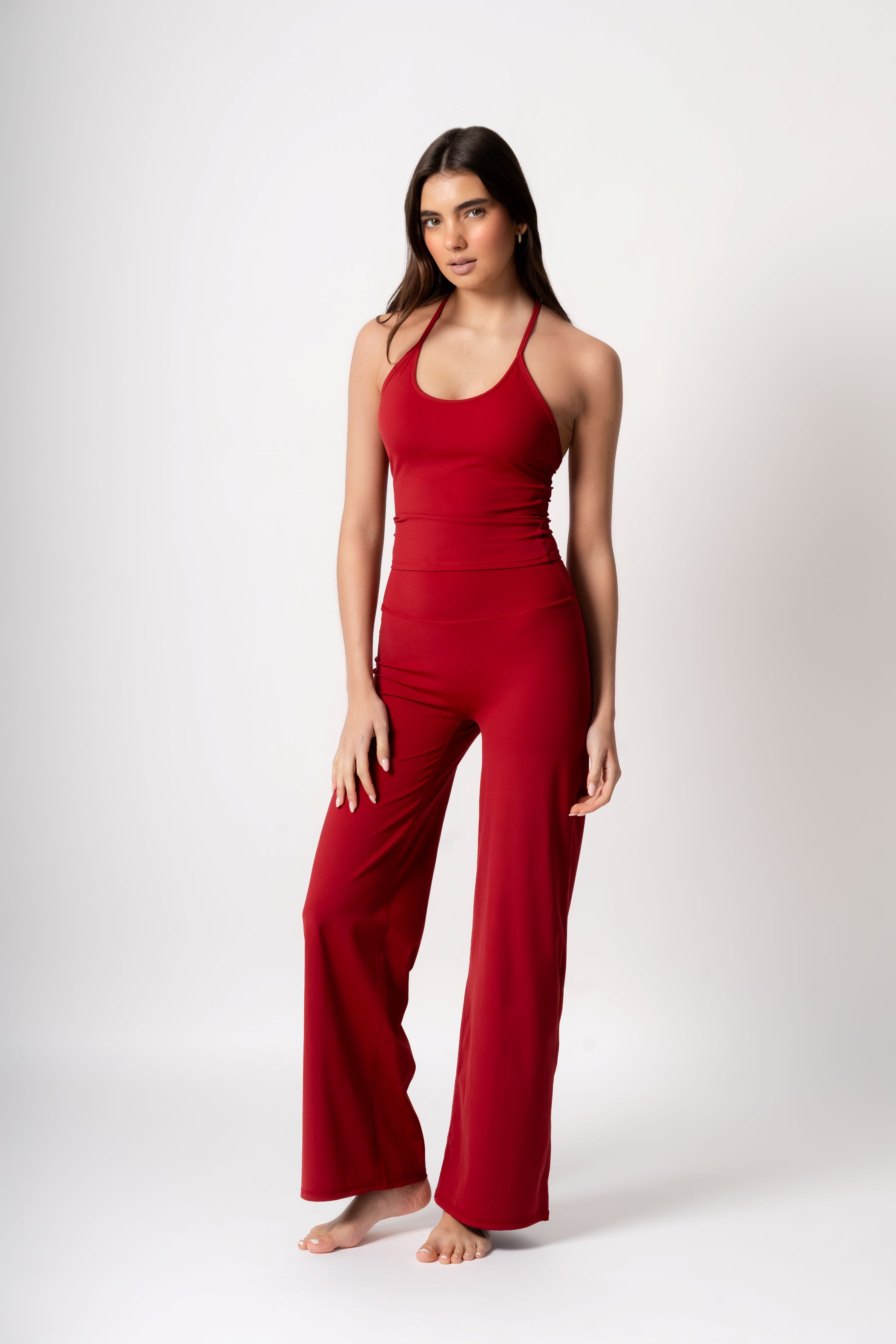 Soft Straight Leg Bottoms - Red